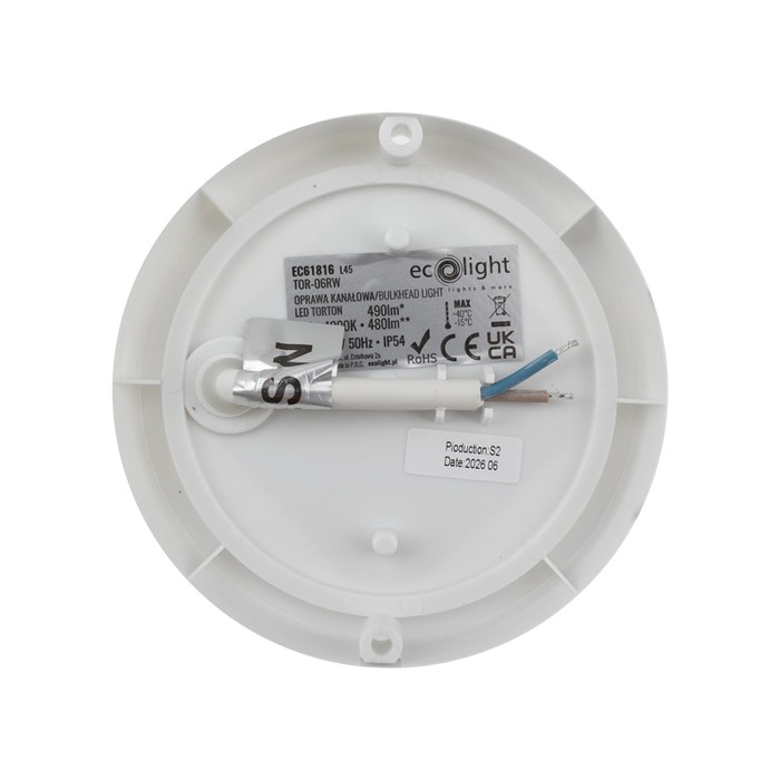 Torton TOR-06RW 6W 4000K 480lm IP54 OKRĄG BIAŁY