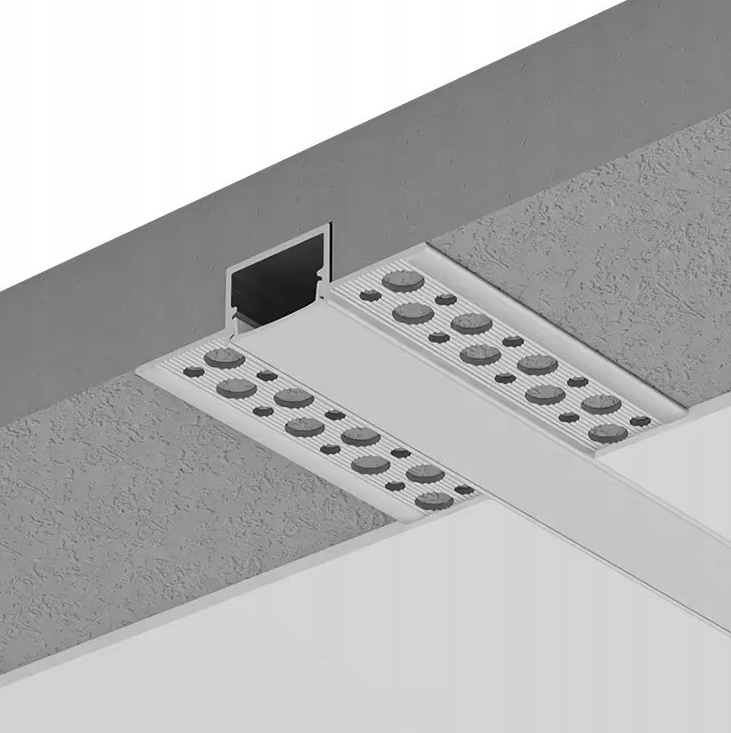 10x Profil LED Do GK 3m Aluminiowy Wpuszczany Karton Gips Szeroki Zestaw