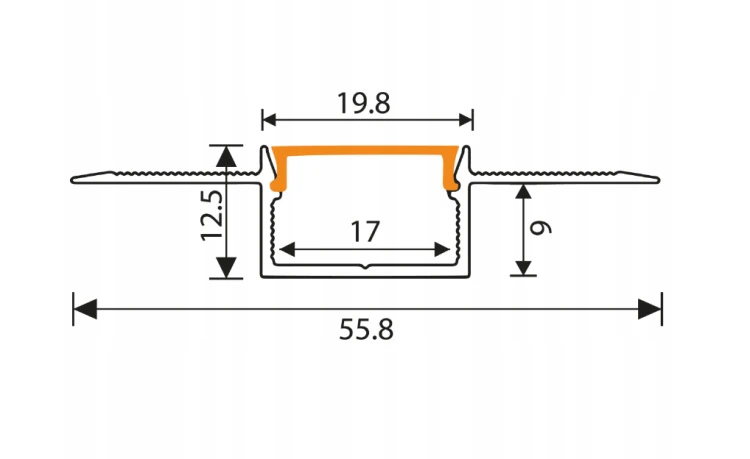 10x Profil LED Do GK 3m Aluminiowy Wpuszczany Karton Gips Szeroki Zestaw