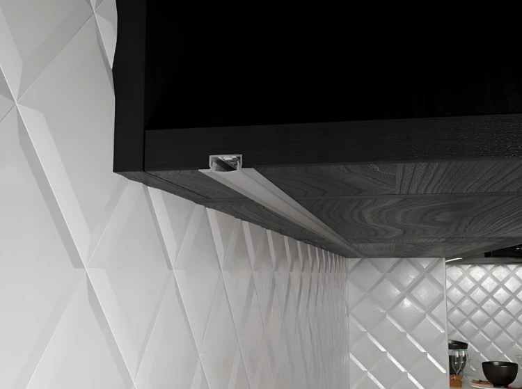 5x Profil Wpuszczany LED Aluminiowy 2m Czarny + Klosz Mleczny LED Zestaw