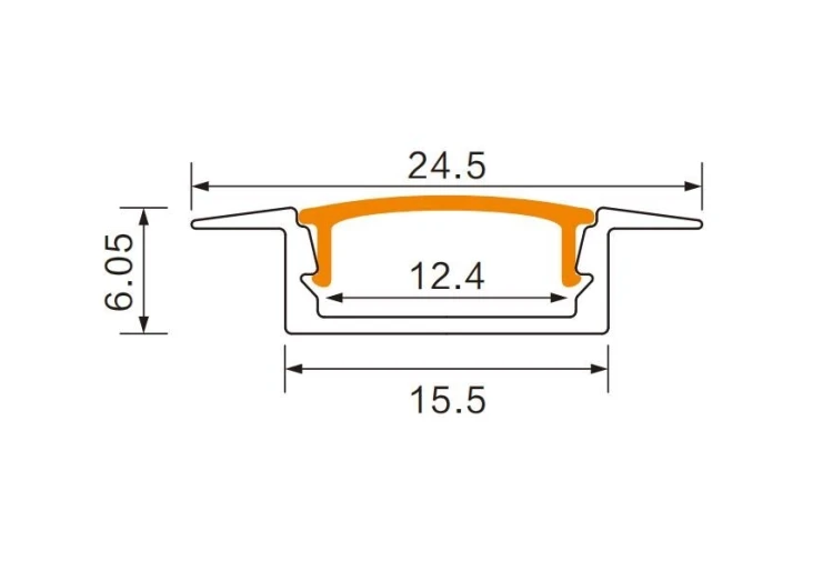 5x Profil Wpuszczany LED Aluminiowy 2m Czarny + Klosz Mleczny LED Zestaw