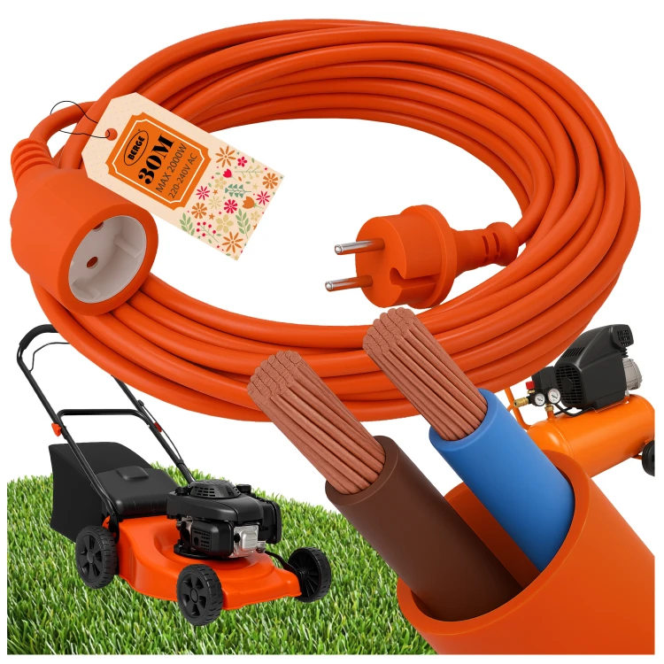 Przedłużacz 30m Uniwersalny Długi 230V 2x1mm2 13A 2000W
