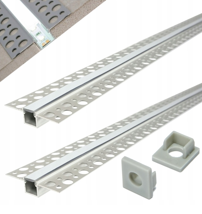 Zestaw 2x Profile Do Płyt Gipsowych LED Karton Gips 2m 200cm Do Taśmy LED