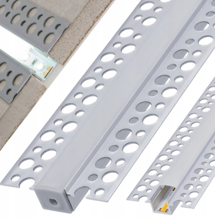 Zestaw 2x Profile Do Płyt Gipsowych LED Karton Gips 2m 200cm Do Taśmy LED