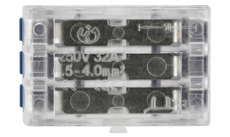 5x Złączka Szybkozlaczka Elektryczna Przelotowa 3-torowa 4mm Instalacyjna