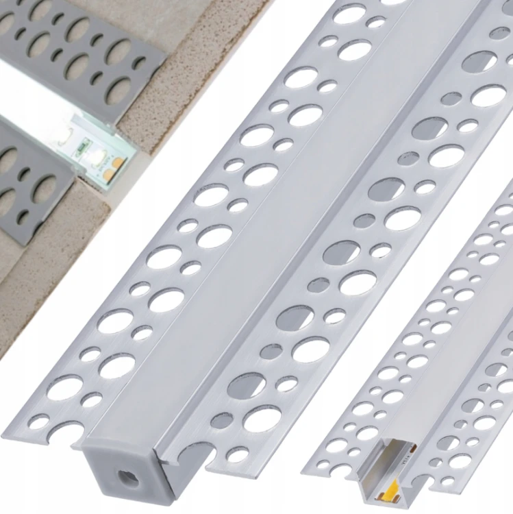 10x PROFIL LED ALUMINIOWY DO PŁYT GK GIPSOWYCH 2M Solidny Regips Taśmy LED