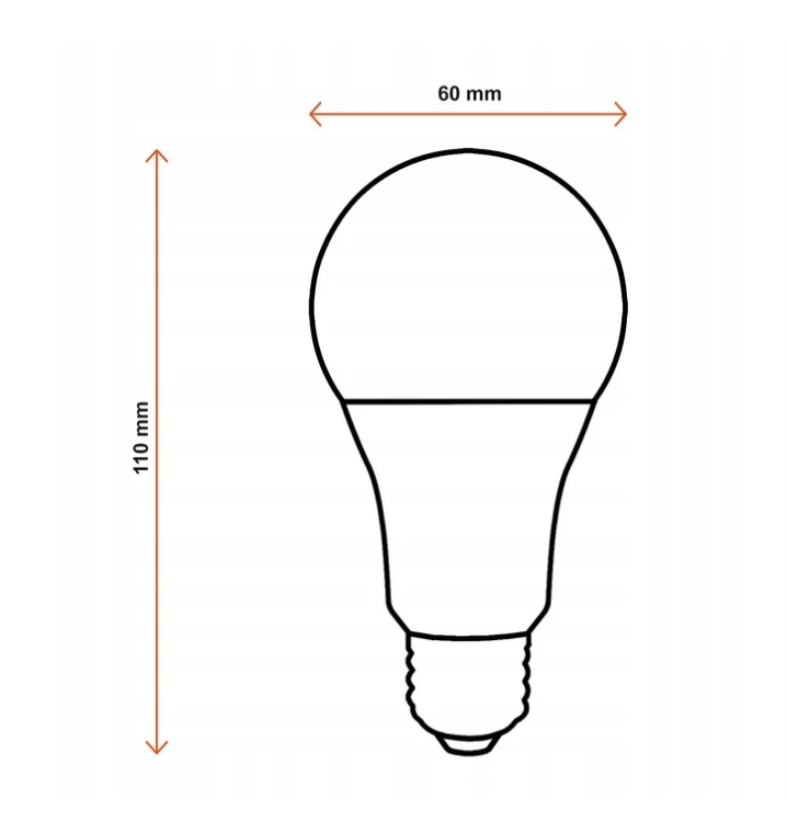6X Żarówka LED E27 A60 10W = 60W 820lm Barwa Neutralna 4500