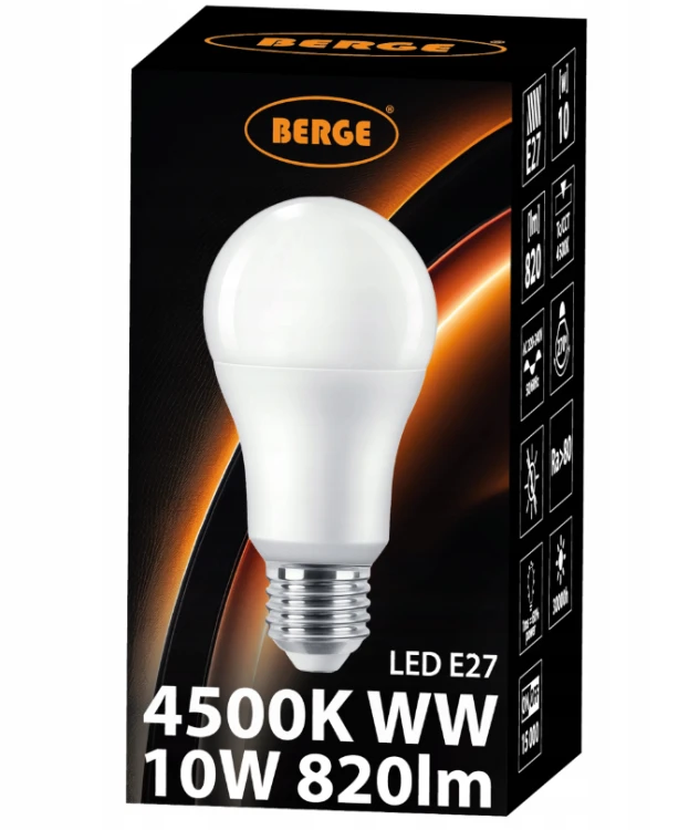 6X Żarówka LED E27 A60 10W = 60W 820lm Barwa Neutralna 4500