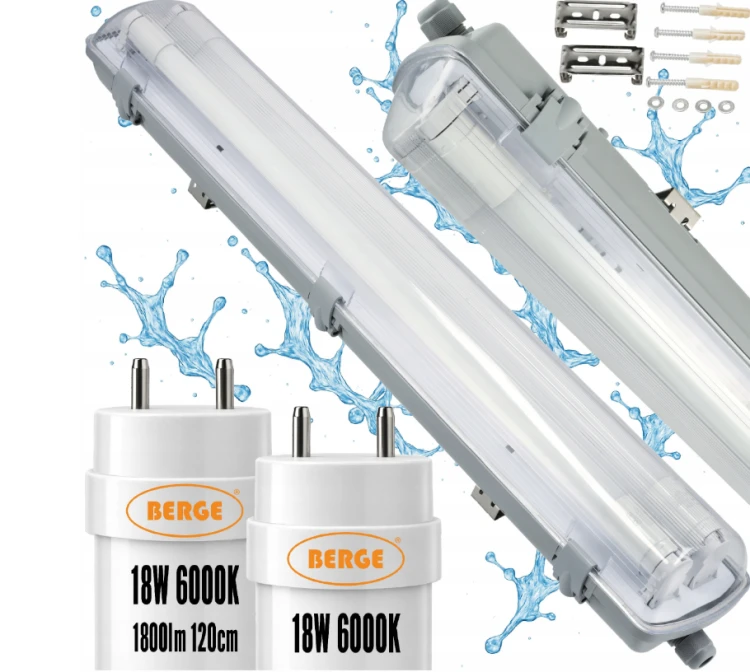 Lampa LED Oprawa Hermetyczna 120cm 36W 3600lm 6000K Do Garażu Z Blachą