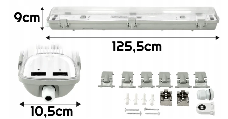 Lampa LED Oprawa Hermetyczna 120cm 36W 3600lm 6000K Do Garażu Z Blachą