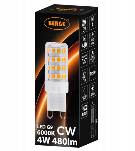 10x Żarówka LED G9 5W 470lm Barwa Zimna 6000K Energooszczędna