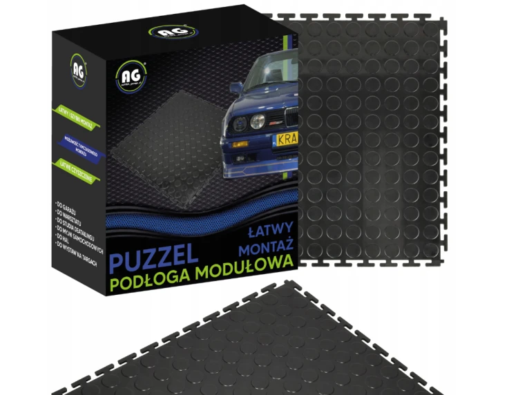 5x Podłoga Do Garażu Modułowa Płyta Garażowa PC 50x50x0,6cm Czarna