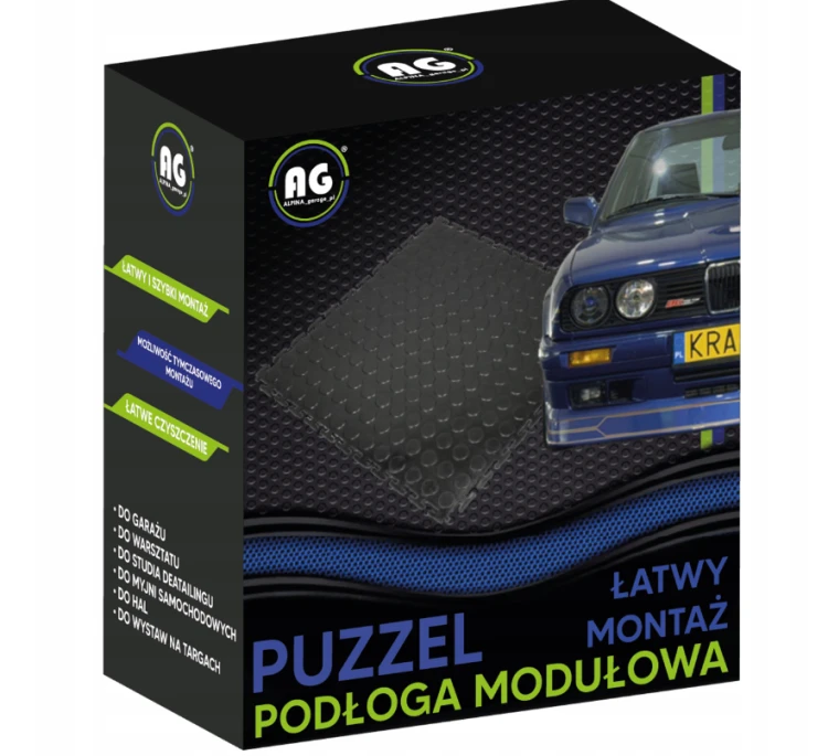 5x Podłoga Do Garażu Modułowa Płyta Garażowa PC 50x50x0,6cm Czarna
