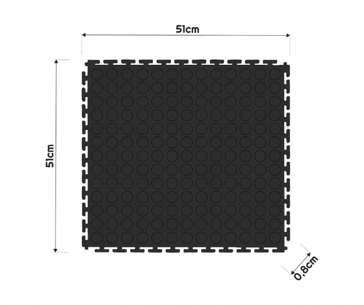 5x Podłoga Do Garażu Modułowa Płyta Garażowa PC 50x50x0,6cm Czarna