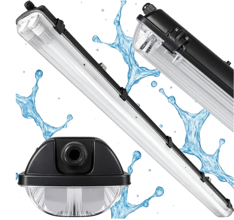 Lampa LED Oprawa Sufitowa Hermetyczna 120cm 48W 6720lm 6500K Czarna Premium