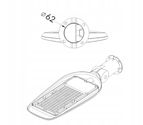 Lampa uliczna LED 150W 230V Eco Light - biała zimna