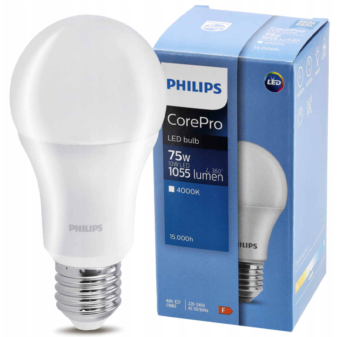 Żarówka LED Philips E27 - 10W - barwa neutralna - CorePro Premium